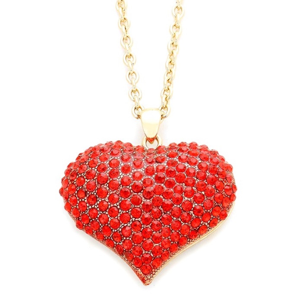 Super Puffy Large Heart Loaded With Crystal